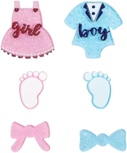 Gender Reveal Earrings Glitter Acrylic Blue Pink Dress Earrings for Gender Reveal Pregnancy Announcement Baby Shower Party in Saudi Arabia