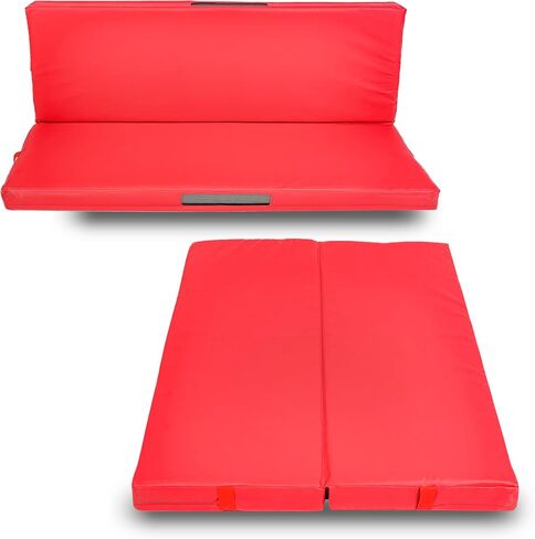 Foamma Gymnastics Landing Mat - 4" x 2 ft x 6 ft, Red Foldable for Kids and Adults, Wrestling With Waterproof Cover, High-Density Tumbling, Gymnastics Equipment for Indoor and Outdoor in Saudi Arabia