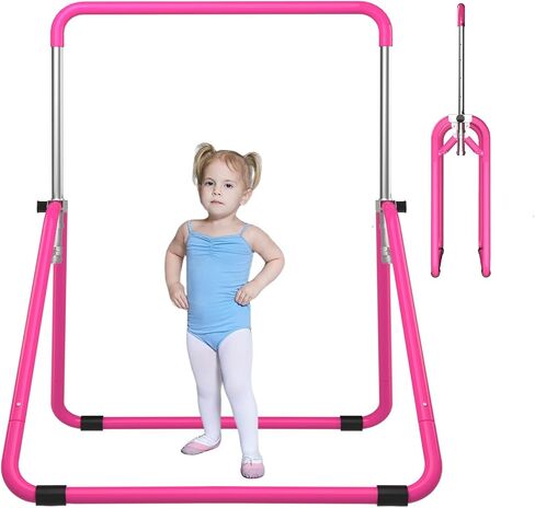 DOBESTS Kids Gymnastics Bar Folding Horizontal Bar, Adjustable Height Gymnastic Horizontal Bars, GymnasticTraining Equipment for Home in Kuwait