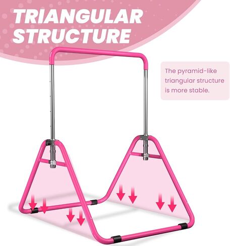 DOBESTS Kids Gymnastics Bar Folding Horizontal Bar, Adjustable Height Gymnastic Horizontal Bars, GymnasticTraining Equipment for Home in Kuwait