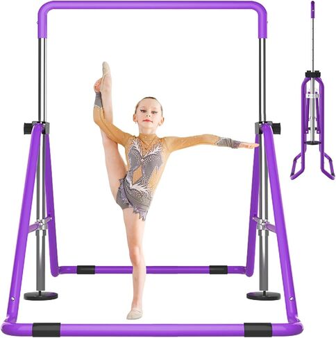 DOBESTS Kids Gymnastics Bar Folding Horizontal Bar, Adjustable Height Gymnastic Horizontal Bars, GymnasticTraining Equipment for Home in Kuwait