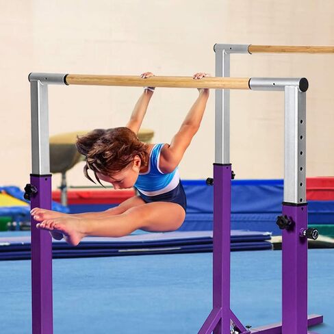 Costzon Double Horizontal Bars, Junior Gymnastic Training Parallel Bars w/11-Level 38-55" Adjustable Heights, 264lbs Capacity, Ideal for Indoors, Outdoor, Home Practice in Saudi Arabia