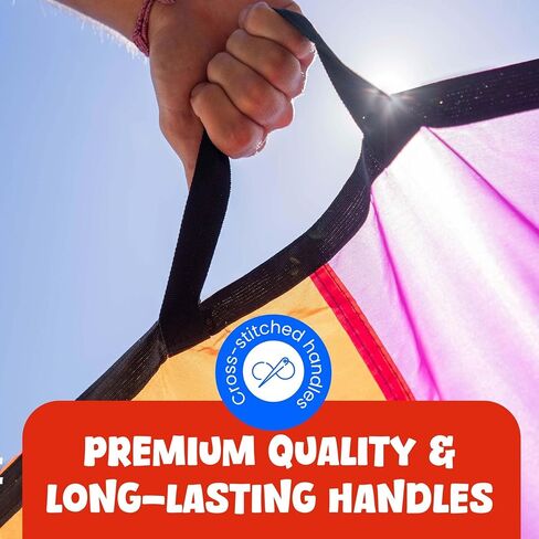 ActiveJoy - Parachute for Kids - 12ft / 20ft - Rainbow Parachute Toy مع مقابض - رائعة لفئة الصالة الرياضية واليوم الميداني والألعاب الخارجية in Kuwait