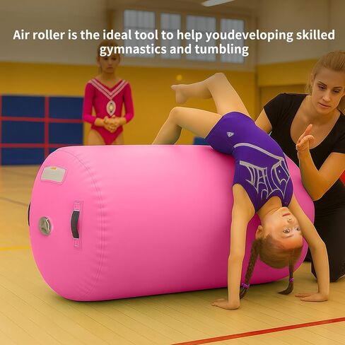Air Roller Inflatable Tumbling Roller Gymnastics Barrel Air Mat Octagon Mat with Electric Pump for Backhandspring Training Cheerleading Home Use in Saudi Arabia