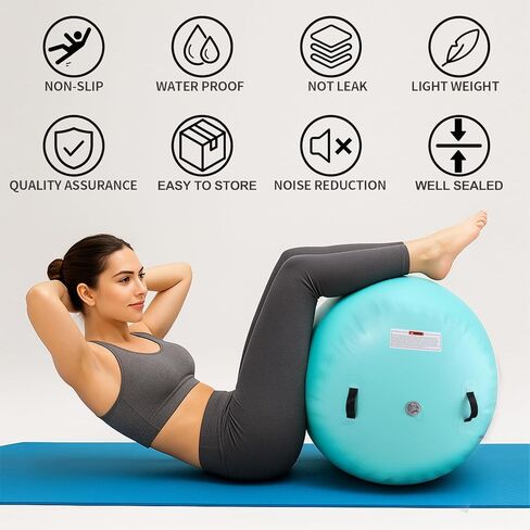 Air Roller Inflatable Tumbling Roller Gymnastics Barrel Air Mat Octagon Mat with Electric Pump for Backhandspring Training Cheerleading Home Use in Saudi Arabia