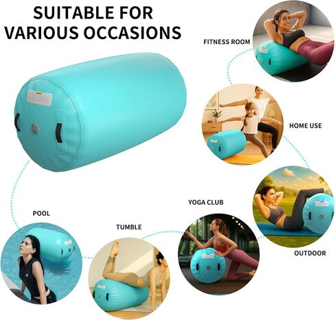 Air Roller Inflatable Tumbling Roller Gymnastics Barrel Air Mat Octagon Mat with Electric Pump for Backhandspring Training Cheerleading Home Use in Saudi Arabia