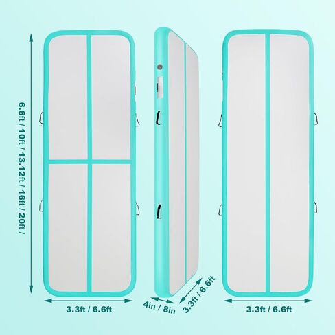 جمباز قابلة للنفخ حصيرة 10ft/13ft/16ft/20ft/هواء الحصير مسار المسار 4/8 بوصات للاستخدام/التدريب/التشجيع/اليوغا/الماء مع المضخة in Saudi Arabia
