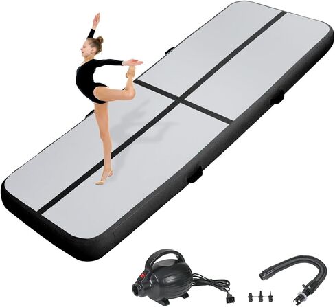 Inflatable Air Gymnastics Tumbling Mat 6ft 10ft 13ft 16ft 20ft, Air Tumble Track Mat 4/8 inches Thickness with Electric Air Pump for Home Use Training Cheerleading Yoga Water Beach Park in Saudi Arabia