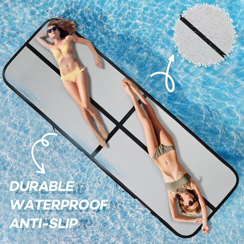 Inflatable Air Gymnastics Tumbling Mat 6ft 10ft 13ft 16ft 20ft, Air Tumble Track Mat 4/8 inches Thickness with Electric Air Pump for Home Use Training Cheerleading Yoga Water Beach Park in Saudi Arabia