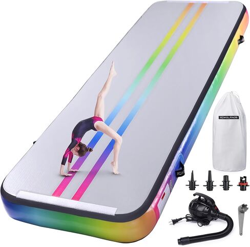 قابلة للنفخ في الهواء الجمباز حصيرة 10ft/13ft/16ft الحصير التدريب الحصير تعثر مع مضخة الهواء الكهربائية للمنزل/الصالة الرياضية/التشجيع/الشاطئ/في الهواء الطلق (سميكة 4 بوصات) in Kuwait