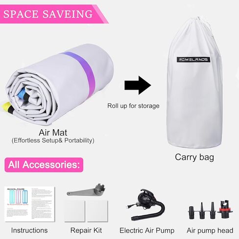 قابلة للنفخ في الهواء الجمباز حصيرة 10ft/13ft/16ft الحصير التدريب الحصير تعثر مع مضخة الهواء الكهربائية للمنزل/الصالة الرياضية/التشجيع/الشاطئ/في الهواء الطلق (سميكة 4 بوصات) in Kuwait