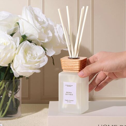 Reed Diffuser Set, 5.2 fl oz Sandalwood Reed Diffuser with Sticks, Reed Diffusers for Home Bedroom Apartment Bathroom Decor, Scented Diffuser Gift for Home Fragrance in Saudi Arabia