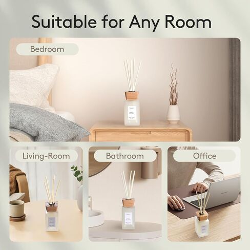 Reed Diffuser Set, 5.2 fl oz Sandalwood Reed Diffuser with Sticks, Reed Diffusers for Home Bedroom Apartment Bathroom Decor, Scented Diffuser Gift for Home Fragrance in Saudi Arabia
