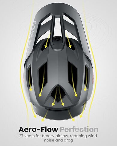 Outdoormaster Mips Full Face Mountain Bike خوذة للرجال والنساء - وسادة ذقن قابلة للإزالة ، تهوية خفيفة الوزن - سباق Downhill DH BMX MTB in Kuwait