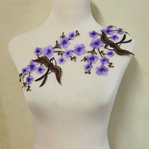 1PAIR QUINK SAKURA FLOWER EMBROIDERY IRON على بقع زين (حمراء H) in Kuwait