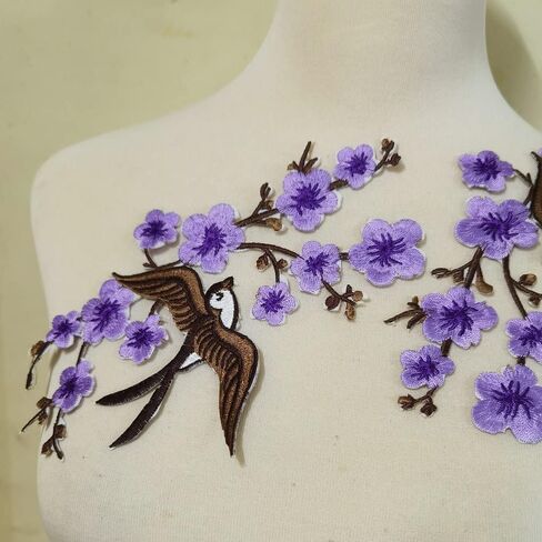 1PAIR QUINK SAKURA FLOWER EMBROIDERY IRON على بقع زين (حمراء H) in Kuwait