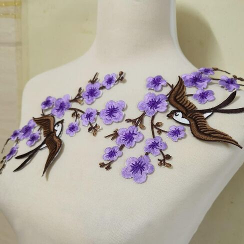 1PAIR QUINK SAKURA FLOWER EMBROIDERY IRON على بقع زين (حمراء H) in Kuwait