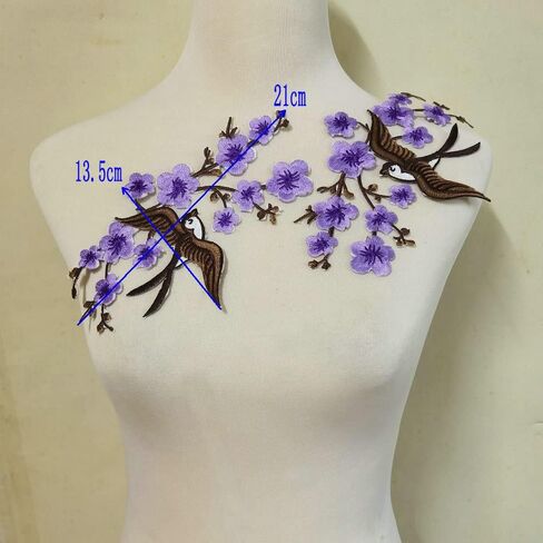 1PAIR QUINK SAKURA FLOWER EMBROIDERY IRON على بقع زين (حمراء H) in Kuwait