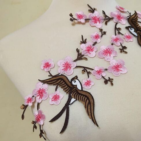 1PAIR QUINK SAKURA FLOWER EMBROIDERY IRON على بقع زين (حمراء H) in Kuwait
