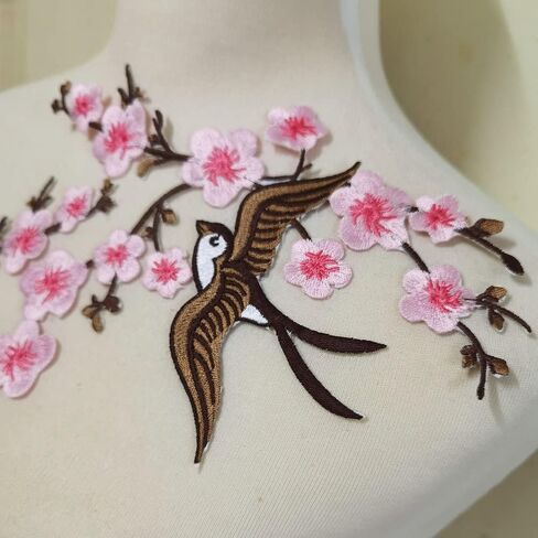 1PAIR QUINK SAKURA FLOWER EMBROIDERY IRON على بقع زين (حمراء H) in Kuwait