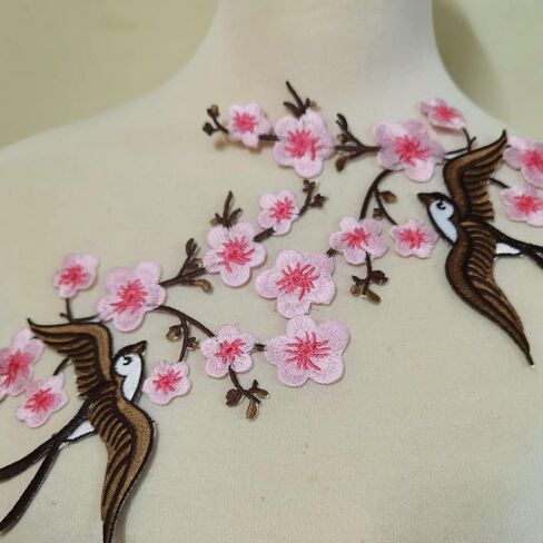 1PAIR QUINK SAKURA FLOWER EMBROIDERY IRON على بقع زين (حمراء H) in Kuwait
