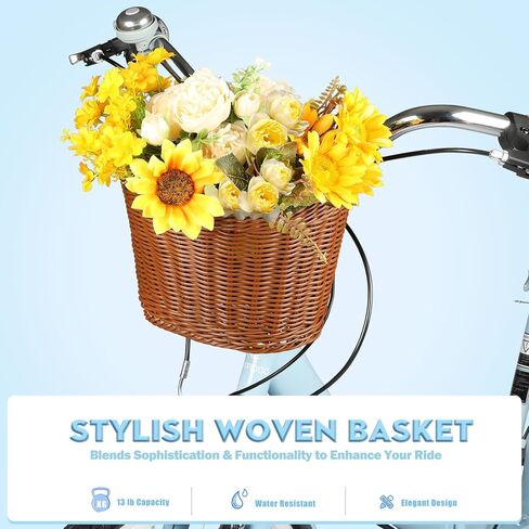 26 Inch Folding Beach Cruiser Bike for Women, 7-Speed Ladies Bike with Basket & Rack, Perfect for City Commuting's Bicycle, Ideal for Women and Adults (26" - Blue, 26") in Kuwait
