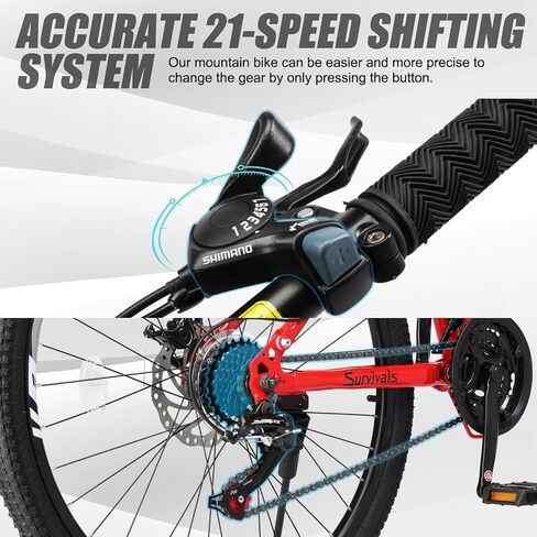 Ktaxon Folding Mountain Bike 21-Speed Adult Bikes 26 Inch Bike with High Carbon Steel Frame, Double-Kill Disc Brake System, Thickened Shock-Absorbing Front Fork in Saudi Arabia