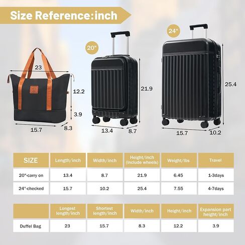 Merax Luggage Sets of 3 Piece Carry on Suitcase Airline Approved,Hard Case Expandable Spinner Wheels(White Pink) in Saudi Arabia