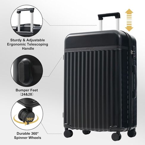 Merax Luggage Sets of 3 Piece Carry on Suitcase Airline Approved,Hard Case Expandable Spinner Wheels(White Pink) in Saudi Arabia