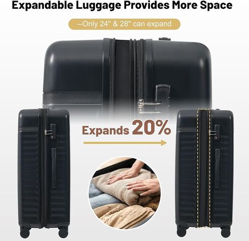 Merax Luggage Sets of 3 Piece Carry on Suitcase Airline Approved,Hard Case Expandable Spinner Wheels(White Pink) in Saudi Arabia
