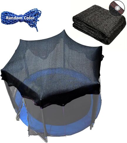 Trampoline Shade Cover 90% Shading Ratio Black Sunshade Tent Top Cover 10ft 12ft 14ft for Round Trampoline, Easy to Install for Backyard Playground, Sunproof Net for Outdoor, Tent Only (Fits 10-12FT) in Kuwait