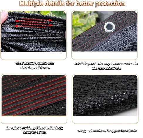 Trampoline Shade Cover 90% Shading Ratio Black Sunshade Tent Top Cover 10ft 12ft 14ft for Round Trampoline, Easy to Install for Backyard Playground, Sunproof Net for Outdoor, Tent Only (Fits 10-12FT) in Kuwait