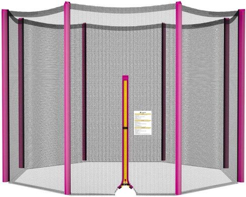 Trampoline Net Replacement 10FT 12FT 14FT 15FT 16FT Netting Replacement for Round Frame Trampolines Enclosure Net 6 Poles 8 Straight Poles Sleeve Zipper Protection Buckles in Kuwait