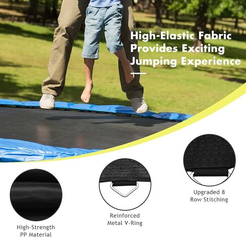 Giantex Replacement Trampoline Mat, High-Elastic PP Weather-Resistant Mat Fits 8 10 12 14 16ft Round Frame, Spring Not Included in Kuwait