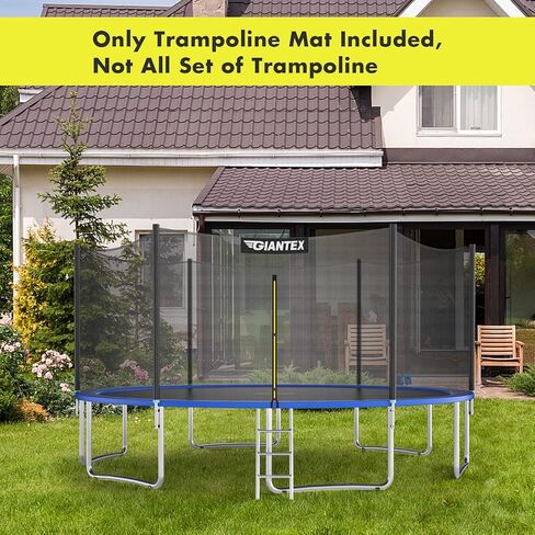 Giantex Replacement Trampoline Mat, High-Elastic PP Weather-Resistant Mat Fits 8 10 12 14 16ft Round Frame, Spring Not Included in Kuwait