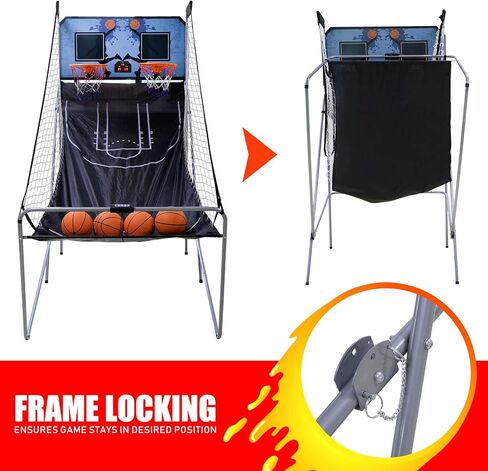 Nova Microdermabrasion Foldable Indoor Basketball Arcade Game Double Shot 2 Player W/ 4 Balls, Electronic Scoreboard and Inflation Pump in Kuwait