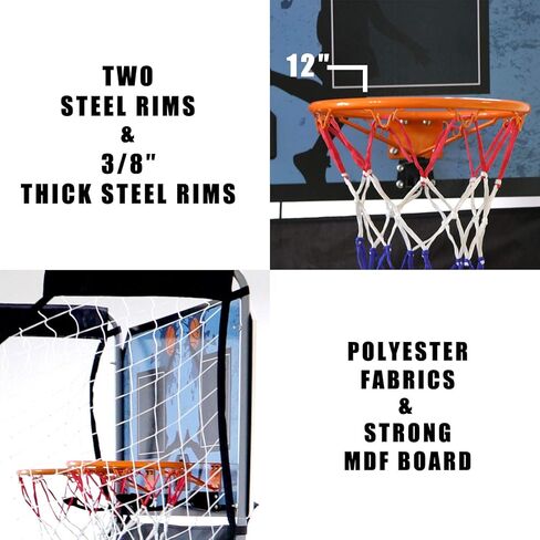 Nova Microdermabrasion Foldable Indoor Basketball Arcade Game Double Shot 2 Player W/ 4 Balls, Electronic Scoreboard and Inflation Pump in Kuwait