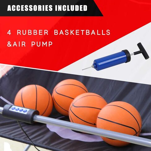 Nova Microdermabrasion Foldable Indoor Basketball Arcade Game Double Shot 2 Player W/ 4 Balls, Electronic Scoreboard and Inflation Pump in Kuwait