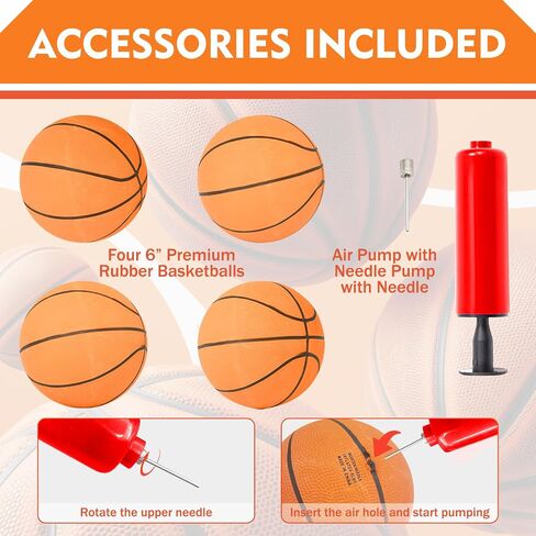 Premium Foldable Basketball Arcade Game, 2 Player Dual Shot Electronic Arcade Game w/LCD Scoreboard, 4 Balls, 2 Hoops & Air Pump, Foldable Indoor Basketball Game (Upgraded Thickened White) in Saudi Arabia