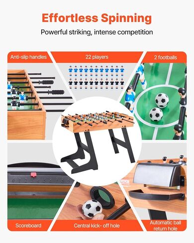 VEVOR Foosball Table 42/48/55 in Foosball Table Indoor Full Size Foosball Tables for Home, Family, and Game Room, Durable Soccer Set, Includes 2/4 Balls, Score Keeper, and 2 Cup Holders in Saudi Arabia