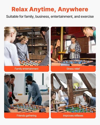 VEVOR Foosball Table 42/48/55 in Foosball Table Indoor Full Size Foosball Tables for Home, Family, and Game Room, Durable Soccer Set, Includes 2/4 Balls, Score Keeper, and 2 Cup Holders in Saudi Arabia