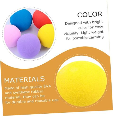 Homoyoyo 60mm Soft Golf Balls Set 10 Pack Training Balls for Swing Practice Rubber Safe for Home Backyard and Indoor Use Random in Saudi Arabia