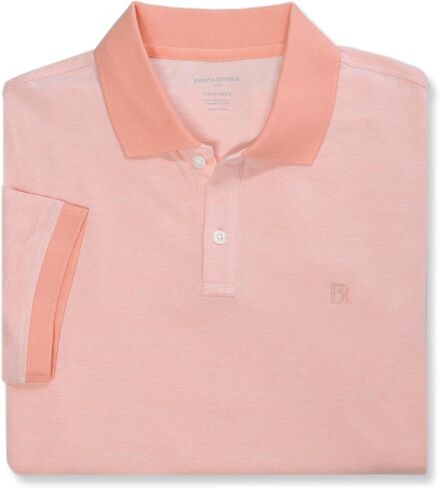 Banana Republic Mens Slim Fit Pique Mesh Organic Cotton Monogram Polo Shirt in Saudi Arabia