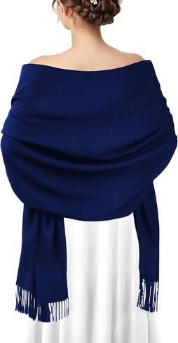 AURUZA Shawls and Wraps for Evening Dresses, Pashmina Shawls for Wedding Party, Softable Shawl Wraps Scarf for Women, Large Winter Scarves for Gift Travel Office Skiing Causal Life White in Saudi Arabia