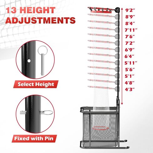Pro Volleyball Setter Training Equipment Volleyball Setting Trainer Practice Net with 2 Target Hoop Size & 6 Angles & 13 Height Adjustment Ball Collection Bag Indoor Outdoor Practice in Saudi Arabia