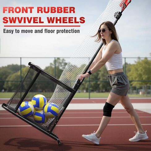 Pro Volleyball Setter Training Equipment Volleyball Setting Trainer Practice Net with 2 Target Hoop Size & 6 Angles & 13 Height Adjustment Ball Collection Bag Indoor Outdoor Practice in Saudi Arabia