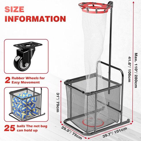 Pro Volleyball Setter Training Equipment Volleyball Setting Trainer Practice Net with 2 Target Hoop Size & 6 Angles & 13 Height Adjustment Ball Collection Bag Indoor Outdoor Practice in Saudi Arabia