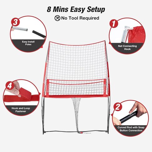 Volleyball Practice Net Station with Ball Catcher, Update Freely Height Adjustable Volleyball Training Net System for Backyard Indoor Outdoor, Serving Spiking Hitting Practice in Kuwait