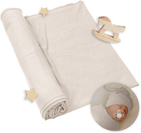NYTE NYTE BABY - قماط تلقي بطانيات مع مطابقة لفائف الحضانة المولودة حديثي الولادة للطفل ، 120 * 120 سم ، رمادي in Kuwait