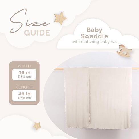 NYTE NYTE BABY - قماط تلقي بطانيات مع مطابقة لفائف الحضانة المولودة حديثي الولادة للطفل ، 120 * 120 سم ، رمادي in Kuwait